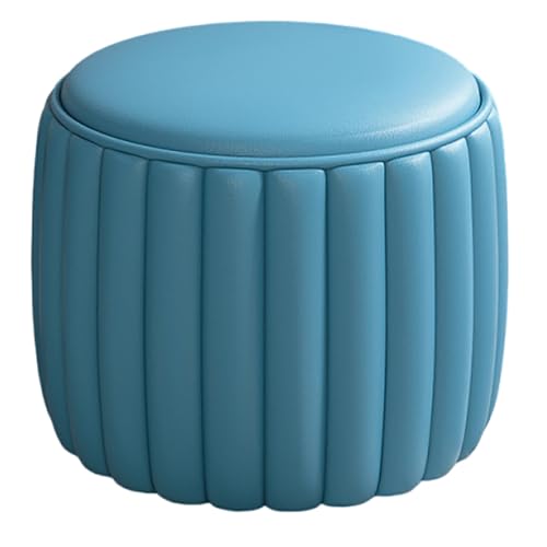 GAOZITAIGZ Runder Pouf-Fußhocker Leder-Pouffe Fußhocker Niedriger Hocker Sofahocker Bodenstuhl Fußstütze Für Wohnzimmer Schlafzimmer Kinderzimmer Und Hochzeit F,30 x 30 x 30 cm von GAOZITAIGZ