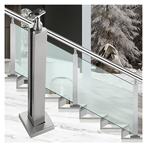 GAOzhenq Balkon-Glasgeländerpfosten aus Edelstahl, robuste Balustradensäule für Gartenterrassen, für Glas/Kunststoff/Holz/Acryl (Farbe: Mittelpfosten, Größe: 110 cm) von GAOzhenq