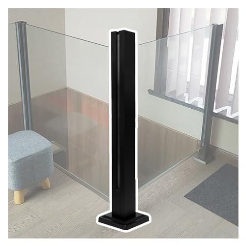 GAOzhenq Balustrade Quadratischer Glasgeländerpfosten Schwarz, Glasdeckgeländer-End-/Mittel-/Ecksäule für Deckgeländer/Hausgarten/Terrassentreppen, Innenflurtreppen Glasgeländerpfosten (Farbe: Grau, von GAOzhenq