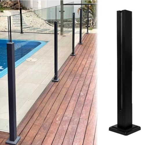 GAOzhenq Balustradenpfosten aus schwarzem Glas aus Edelstahl 304, Glasgeländerpfosten für Flurtreppen im Innenbereich, 24 25 35 40 Zoll hoch, für Außentreppen/Villenbalkone/Treppen (Farbe: Grau, Größ GAOzhenq Balustradenpfosten aus schwarzem Glas aus Edelstahl 304, Glasgeländerpfosten für Flurtreppen im Innenbereich, 24 25 35 40 Zoll hoch, für Außentreppen/Villenbalkone/Treppen (Farbe: Grau, Größ von GAOzhenq