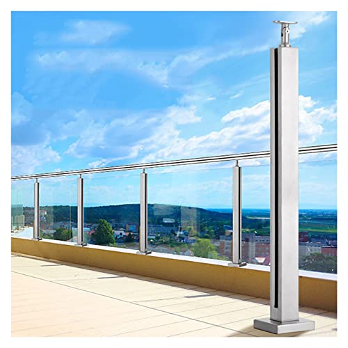 GAOzhenq Bodenstehender Glasgeländerpfosten, Dachboden/Flur Edelstahl-Geländersäule/Farbe: Grau/85 cm von GAOzhenq