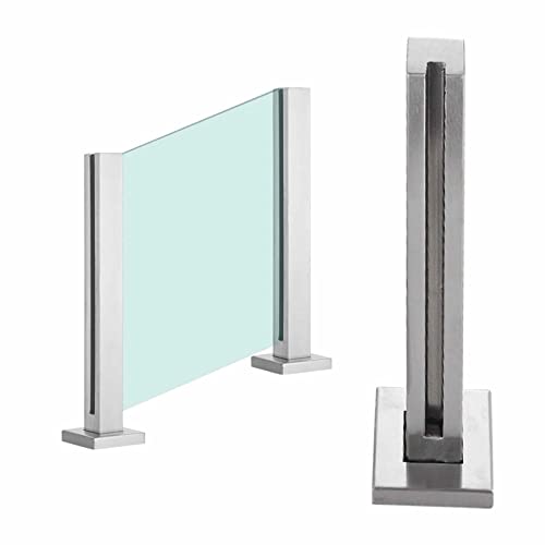 GAOzhenq Deck-Glasgeländerpfosten, Gartenzaun-Balustradenpfosten, silberner Glasgeländerpfosten, quadratisch, gebürsteter Edelstahl, Plattform, Loft, Flur, Balustraden, Paneelsäule mit Klemmschiene, GAOzhenq Deck-Glasgeländerpfosten, Gartenzaun-Balustradenpfosten, silberner Glasgeländerpfosten, quadratisch, gebürsteter Edelstahl, Plattform, Loft, Flur, Balustraden, Paneelsäule mit Klemmschiene, von GAOzhenq