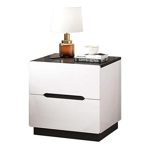 GAOzhenq Dreistöckiger Nachttisch aus Holz – Schmaler Nachttisch mit Schublade für Schlafzimmer und Wohnzimmer – Stilvoller Beistelltisch mit Stauraum – Moderne Möbellösung von GAOzhenq