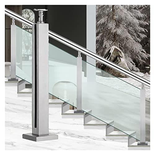 GAOzhenq Edelstahl-Balkon-Glasgeländerpfosten, Gartendecktreppen-Balustradensäule für Glas/Kunststoff/Holz/Acryl/Farbe: Grau/120 cm von GAOzhenq