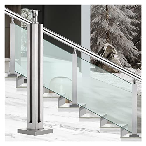 GAOzhenq Edelstahl-Balkon-Glasgeländerpfosten, Gartendecktreppen-Balustradensäule für Glas/Kunststoff/Holz/Acryl/Farbe: Grau/85 cm von GAOzhenq