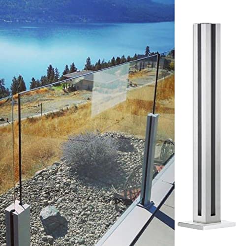 GAOzhenq Gewerbliches Glasgeländersystem, Geländersäule für Balkon/Terrasse/Innentreppe mit 15 mm Innenschlitzen, Balustradenpfosten aus Edelstahl (Farbe: Grau, Größe: 100 cm) von GAOzhenq