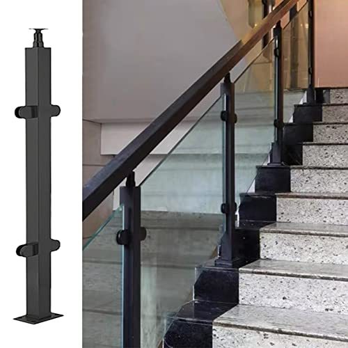 GAOzhenq Glasgeländerpfosten End-/Mittel-/Eckpfosten, Edelstahl-Deckglas-Barrieresäule für Balkon/Plattform/Flur/Veranda/Farbe: Grau/110 cm von GAOzhenq