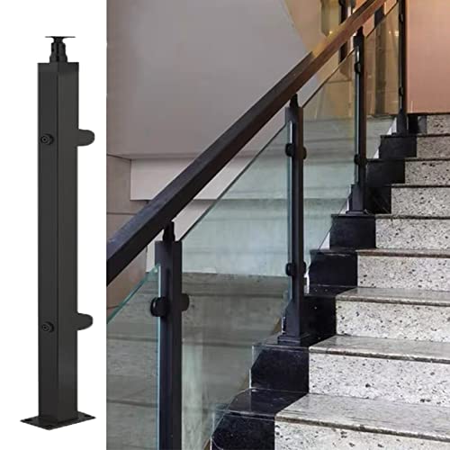 GAOzhenq Glasgeländerpfosten End-/Mittel-/Eckpfosten, Edelstahl-Deckglas-Barrieresäule für Balkon/Plattform/Flur/Veranda/Farbe: Grau/85 cm von GAOzhenq