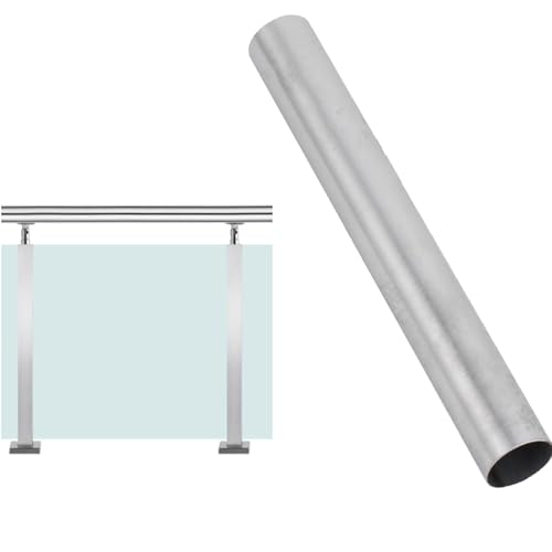 GAOzhenq Glaspaneelpfosten für Poolterrasse/Patio/Flur/Deck, Treppengeländerpfosten aus Edelstahl 304, 1 2 3 4 5 6 m Langer runder quadratischer Handlauf hinzufügen (quadratischer Handlauf, H110 cm/4 von GAOzhenq