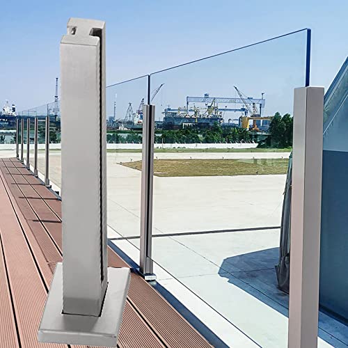 GAOzhenq Handlauf-Sicherheitshaltegriff, Glasgeländerpfosten für Innentreppen mit Glasklemmen aus Gummi, Edelstahl-Terrassenbalusterpfosten für Balkongeländer, Pavillon, Veranda, Treppe (Farbe: Eckpf von GAOzhenq