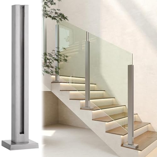 GAOzhenq Moderne Treppengeländerpfosten aus Glas für den Innenbereich für Treppendecks, Glasklemmen/Glasgeländerpfosten für Balustraden, Glasgeländerkanal für Plattformkorridore (Farbe: Grau, Größe: GAOzhenq Moderne Treppengeländerpfosten aus Glas für den Innenbereich für Treppendecks, Glasklemmen/Glasgeländerpfosten für Balustraden, Glasgeländerkanal für Plattformkorridore (Farbe: Grau, Größe: von GAOzhenq