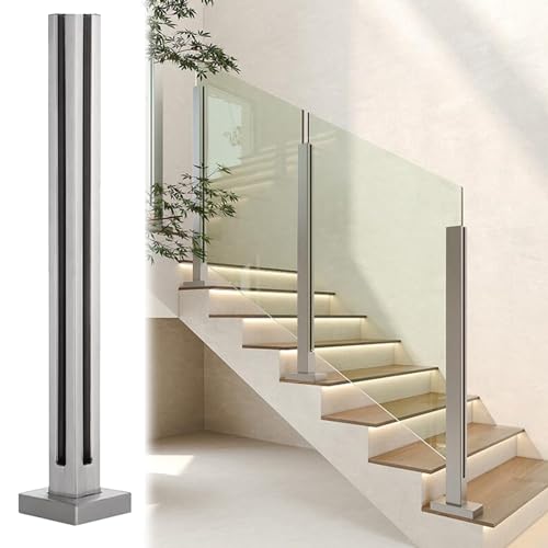 GAOzhenq Moderne Treppengeländerpfosten aus Glas für den Innenbereich für Treppendecks, Glasklemmen/Glasgeländerpfosten für Balustraden, Glasgeländerkanal für Plattformkorridore (Farbe: Grau, Größe: GAOzhenq Moderne Treppengeländerpfosten aus Glas für den Innenbereich für Treppendecks, Glasklemmen/Glasgeländerpfosten für Balustraden, Glasgeländerkanal für Plattformkorridore (Farbe: Grau, Größe: von GAOzhenq