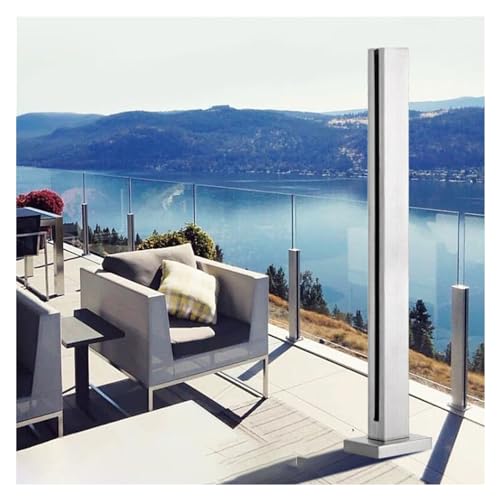 GAOzhenq Moderner Treppengeländerpfosten aus Glas, Geländerpfosten aus Glaspaneelen, robuster Edelstahl für Innen- und Außenbereiche von Villen, Terrassenbalkone, Glasgeländersystem (Farbe: Silberner GAOzhenq Moderner Treppengeländerpfosten aus Glas, Geländerpfosten aus Glaspaneelen, robuster Edelstahl für Innen- und Außenbereiche von Villen, Terrassenbalkone, Glasgeländersystem (Farbe: Silberner von GAOzhenq