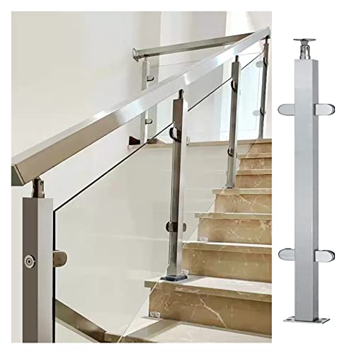 GAOzhenq Wasserdichter Glasgeländerpfosten aus Edelstahl, silberner Balustrade-Glaszaun aus gehärtetem Glas für 10–12 mm Glasbarrieresäule/Mittelpfosten/120 cm GAOzhenq Wasserdichter Glasgeländerpfosten aus Edelstahl, silberner Balustrade-Glaszaun aus gehärtetem Glas für 10–12 mm Glasbarrieresäule/Mittelpfosten/120 cm von GAOzhenq