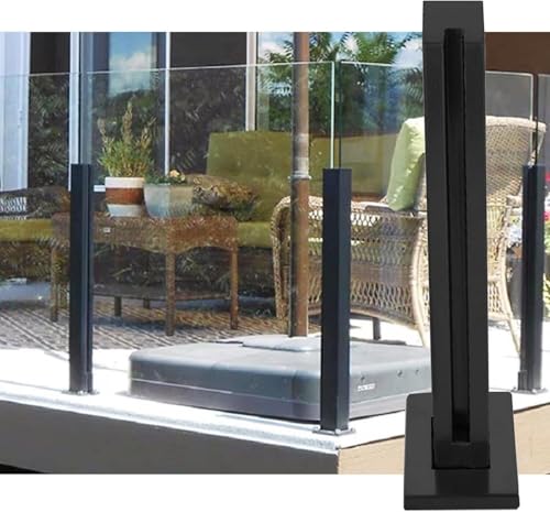 Glasgeländerpfosten Schwarz, Edelstahl-Deckbaluster für Glaspaneel-Zaunstützsäule für Gartenpool, Edelstahl-Balustradenpfosten (Endpfosten, 105 cm) von GAOzhenq