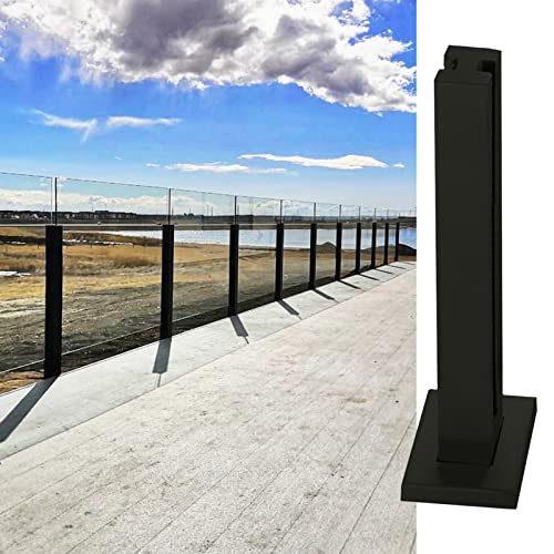 Glasgeländerpfosten für Terrassen, Gartenzaun, Balustradenpfosten, schwarzer Pfosten für Glasgeländerplatten im Außenbereich, Edelstahl-Geländersäulenklemmen für Terrassen, 0,65/0,85/0,95/1, von GAOzhenq
