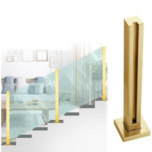Goldener quadratischer Glasgeländerpfosten, obenliegendes Glasbalustradenpfostensystem für Terrassenstufen, Balkon, Pool, Garten, Terrassentreppen, Glasgeländerklemme (Farbe: Grau, Größe: H8 Goldener quadratischer Glasgeländerpfosten, obenliegendes Glasbalustradenpfostensystem für Terrassenstufen, Balkon, Pool, Garten, Terrassentreppen, Glasgeländerklemme (Farbe: Grau, Größe: H8 von GAOzhenq