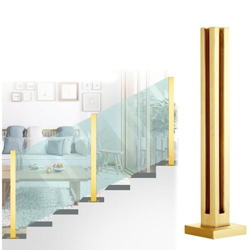 Goldener quadratischer Glasgeländerpfosten, obenliegendes Glasbalustradenpfostensystem für Terrassenstufen, Balkon, Pool, Garten, Terrassentreppen, Glasgeländerklemme (Farbe: Grau, Größe: H9 Goldener quadratischer Glasgeländerpfosten, obenliegendes Glasbalustradenpfostensystem für Terrassenstufen, Balkon, Pool, Garten, Terrassentreppen, Glasgeländerklemme (Farbe: Grau, Größe: H9 von GAOzhenq