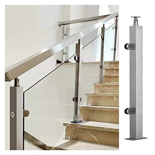 Moderner wasserdichter Glasgeländerpfosten aus Edelstahl, silberner Balustrade-Glaszaun für 10–12 mm Dicke Glasbarrieresäulen (Farbe: Grau, Größe: 65 cm) von GAOzhenq
