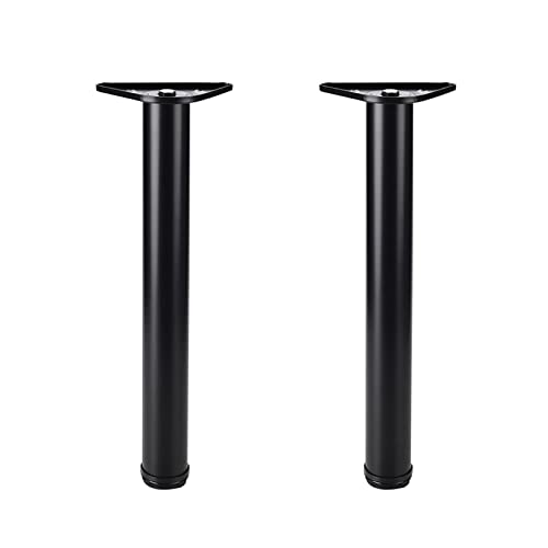 GAPECHNG 2Er-Set Tischbeine Aus Metall, Verstellbare Möbelstützfüße Aus Aluminiumlegierung Für Computertisch, Esstisch, Bürotisch, Werkbank, Benutzerdefinierte Höhe (0–140 Cm), Mit Schrauben/Black/70C von GAPECHNG