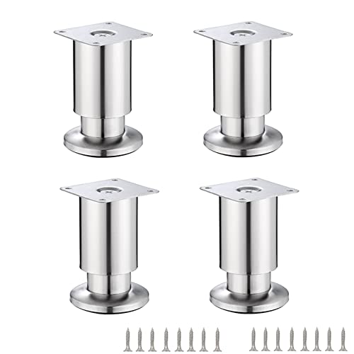 GAPECHNG 4 Stück Verstellbare Möbelstützbeine, Sofafüße Aus Edelstahl, Heimwerkerprojekte Aus Metall Für Nachttisch, Schrank, Fernsehschrank, Couchtisch, Schreibtisch, Tragkraft 500 Kg, Mit Schrauben/ GAPECHNG 4 Stück Verstellbare Möbelstützbeine, Sofafüße Aus Edelstahl, Heimwerkerprojekte Aus Metall Für Nachttisch, Schrank, Fernsehschrank, Couchtisch, Schreibtisch, Tragkraft 500 Kg, Mit Schrauben/ von GAPECHNG