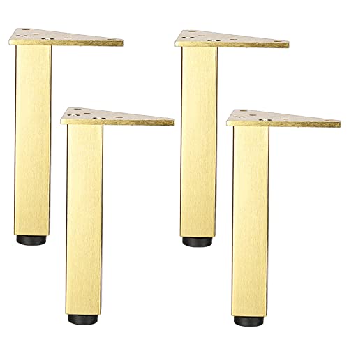 GAPECHNG 4 X Verstellbare Möbelfüße Aus Aluminiumlegierung, Metallsofa-Küchenschrankbeine, Ersatztischbein, Kleiderschrankfuß Für Schrankarbeitsplatte, Couchtisch, Bett, Mit Schrauben/D/20Cm(7.9In) von GAPECHNG
