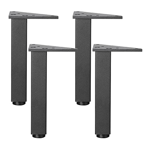 GAPECHNG 4 X Verstellbare Möbelfüße Aus Aluminiumlegierung, Metallsofa-Küchenschrankbeine, Ersatztischbein, Kleiderschrankfuß Für Schrankarbeitsplatte, Couchtisch, Bett, Mit Schrauben/Black/15Cm(5.9In von GAPECHNG