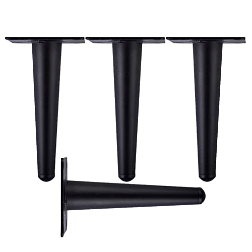 GAPECHNG Kegelförmige Möbelbeine, 4Er-Set Moderne Möbelfüße Aus Metall, DIY-Ersatz-Sofabeine, Perfekt Für Schränke, Kleiderschränke, Fernsehschränke, Schubladen, Nachttische/Black/35Cm von GAPECHNG