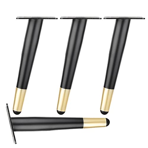 GAPECHNG Schräge Kegelförmige Möbelbeine, 4Er-Set Moderne Möbelfüße Aus Metall, DIY-Ersatz-Sofabeine, Perfekt Für Schränke, Kleiderschränke, Fernsehschränke, Schubladen, Nachttische/Black and D/25Cm von GAPECHNG