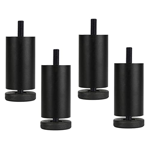 GAPECHNG Tischbeine Aus Metall Mit Verstellbaren Schutzfüßen, Robuste Möbelbeine Aus Aluminiumlegierung Für Schränke, Sofas, Couchtische, Schreibtische Und Nachttische, Mit M8-Schrauben, 4Er-Set/Black von GAPECHNG