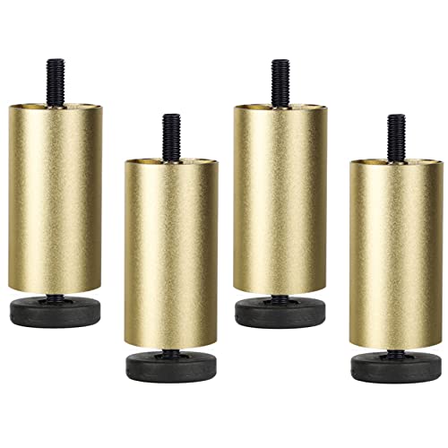 GAPECHNG Tischbeine Aus Metall Mit Verstellbaren Schutzfüßen, Robuste Möbelbeine Aus Aluminiumlegierung Für Schränke, Sofas, Couchtische, Schreibtische Und Nachttische, Mit M8-Schrauben, 4Er-Set/D/20C von GAPECHNG