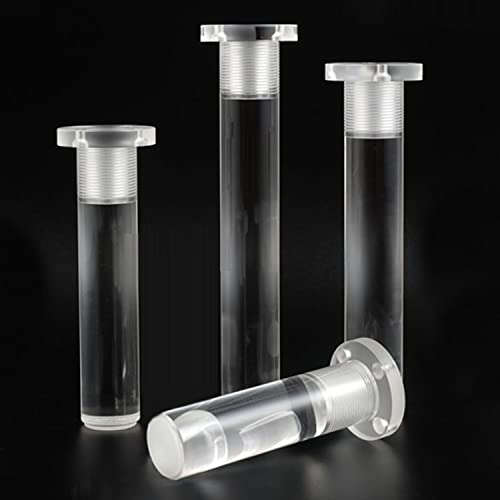 GAPECHNG Verstellbare Möbelbeine Aus Acryl, 4 Stück Runde Möbelfüße Aus Klarem Glas, Sofabeine Mit Schrauben, Ersatzbeine Für Schränke, Tv-Ständer Und Bänke, Heimwerkerprojekte, Modernes, Klares Dekor von GAPECHNG