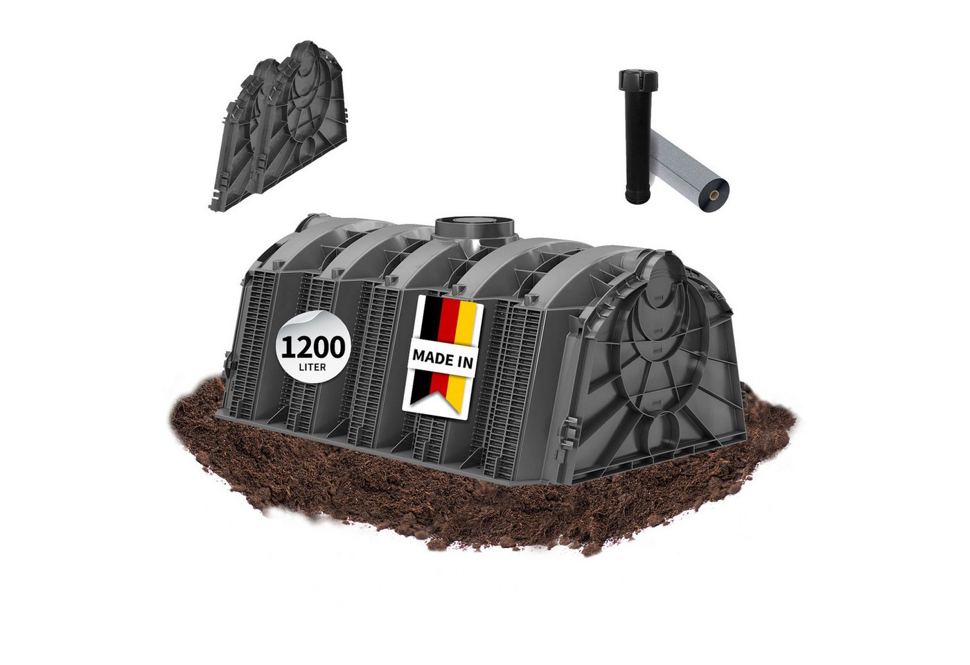 GARANTIA Dachrinne Sicker-Tunnel Versickerungsset 1200 Liter von GARANTIA