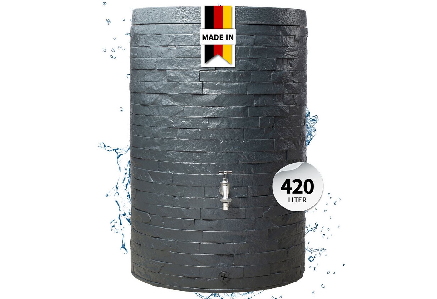 GARANTIA Regentonne MURO Regenspeicher 420 Liter graphite grey GARANTIA Regentonne MURO Regenspeicher 420 Liter graphite grey von GARANTIA