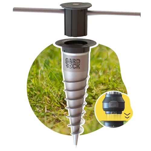 GARD & ROCK - ANKERFUSS aus Aluminium, Steht Nicht über - zum Verschrauben oder Einbetonieren in jedem Untergrund - Quick Fixation System - IM HANDUMDREHEN AUFGEBAUT von GARD & ROCK
