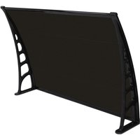 Hauseingang Vordach aus Aluminium Rahmen 80 cm x 120 cm  schwarz von GARDAN PLASTIK FERFORJE
