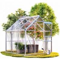 Gardebruk - Aluminium Gewächshaus 3,6m² mit Fundament 190x190cm Treibhaus Gartenhaus Frühbeet Pflanzenhaus Aufzucht 5,8m³ von GARDEBRUK