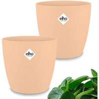 Blumentopf Sets brussels 16x15cm rund Pflanzentopf Übertopf Pflanzkasten Pflanzgefäß Kunststoff Blumenkübel Pflanzkübel Pfirsich 2er Set - Gardebruk von GARDEBRUK