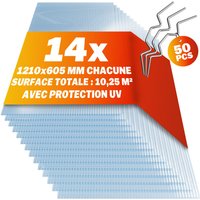 Gardebruk - 14x Polycarbonat Hohlkammerstegplatten 50x Edelstahl Gewächshausklammern 4mm 10,25 m² Doppelstegplatte 1210x605 Stegplatte von GARDEBRUK