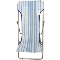 Garden Friend Beach Liegestuhl aus Stahl 45x72x70h cm Farbe Hellblau gestreift von GARDEN FRIEND