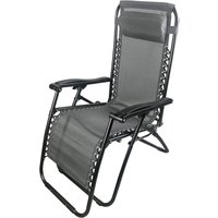 Garden Friend Siesta klappbarer Multipositions-Liegestuhl 65x90x110h cm Grau von GARDEN FRIEND