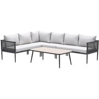 GARDEN IMPRESSIONS Loungesofa »Teramon«, 6-teilig, inkl. Auflagen - schwarz von GARDEN IMPRESSIONS