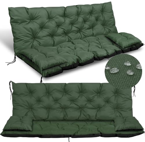 GARDEN KING ROYAL REST Gartenkissen-Set großes Kissen 100 x 60 x 50 cm 2 kleinere Kissen Sitzpolster Gartenbank Schaukel Gesteppt Wasserfest von GARDEN KING ROYAL REST