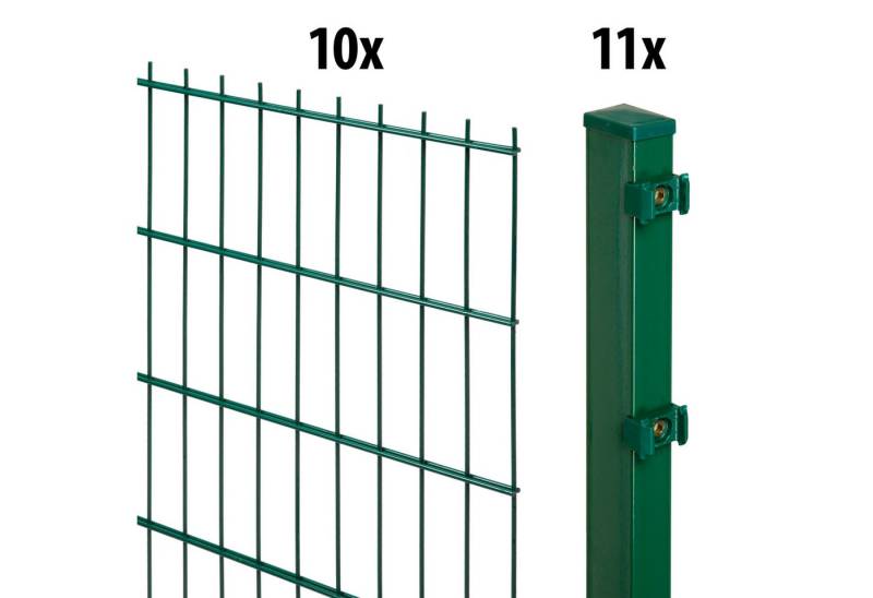 GARDEN 'N' MORE Doppelstabmattenzaun Excellent, (21-St), 10 Elemente für 20 m, LxH: 200 x 183 cm, mit 11 Pfosten von GARDEN 'N' MORE