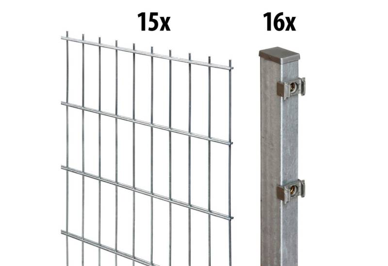 GARDEN 'N' MORE Doppelstabmattenzaun Excellent, (31-St), 15 Elemente für 30 m, LxH: 200 x 163 cm, mit 16 Pfosten von GARDEN 'N' MORE
