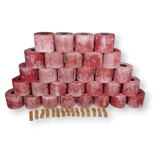 Wachsrollen 30 Stück/Lichtrollen aus 100% Recyclingswachs incl. Anzündwürfel von den Garden Tool Brothers von GARDEN TOOL BROTHERS