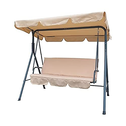 Hollywoodschaukel Linear aus lackiertem Stahl, Polyesterplane 160 g/m², Farbe Beige von Linea Garden Friend