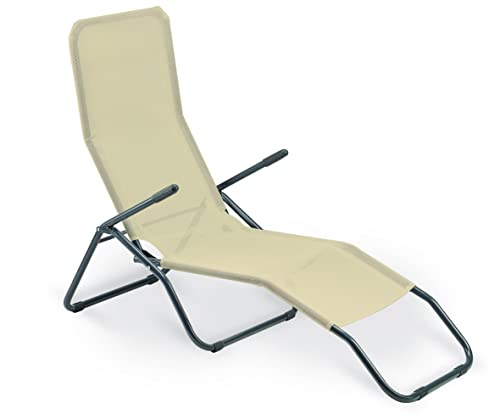 Linea Garden Friend S1621010 Friendliege Formentera aus Stahl und Textilene, 450 g/m², Farbe Beige von Linea Garden Friend
