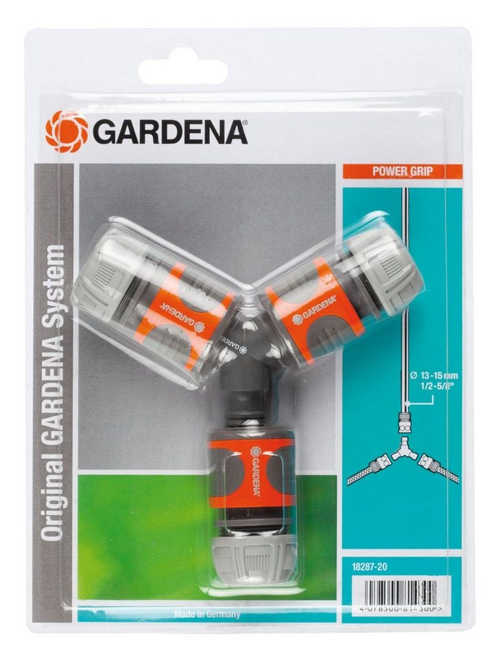 GARDENA 2-Wege Verteiler, Abzweig-Satz 13 mm (1) Inhalt 1 x 934 und 3 x 18215 SB von GARDENA