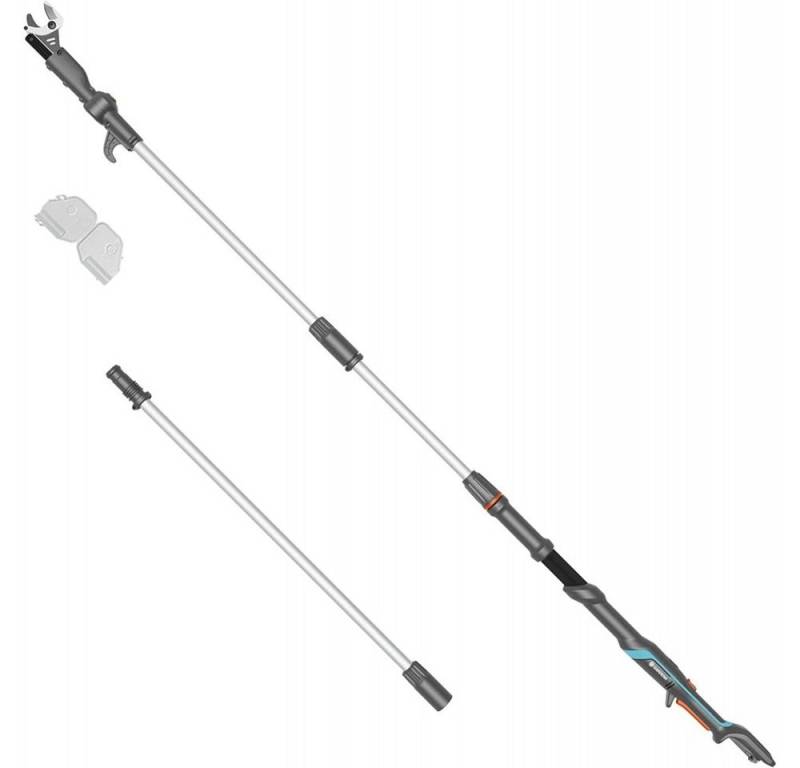 GARDENA Akku-Astschere HighCut 360/18V P4A solo - Akku-Teleskopbaumschere - dunkelgrau/türkis von GARDENA